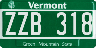 VT license plate ZZB318