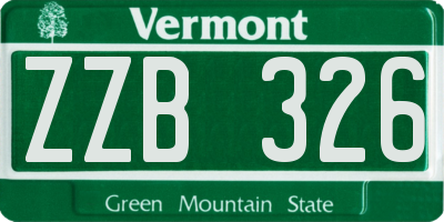 VT license plate ZZB326
