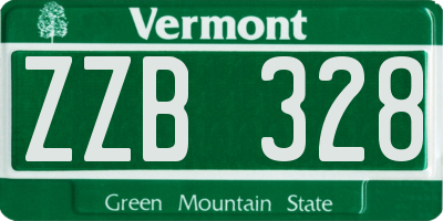 VT license plate ZZB328