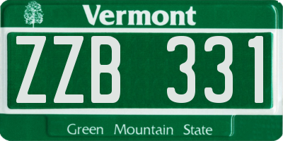 VT license plate ZZB331