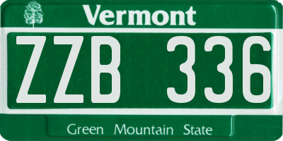 VT license plate ZZB336