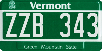 VT license plate ZZB343