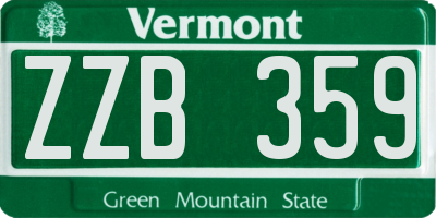 VT license plate ZZB359