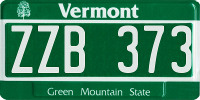 VT license plate ZZB373