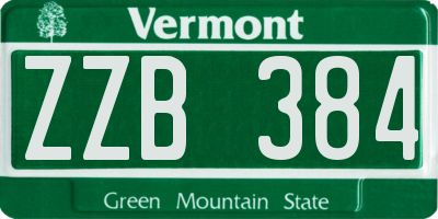 VT license plate ZZB384