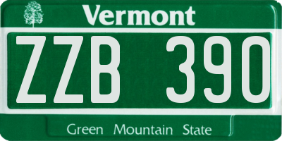VT license plate ZZB390