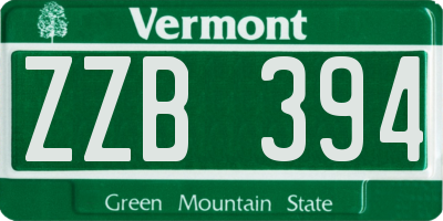 VT license plate ZZB394