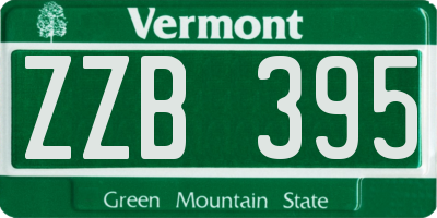 VT license plate ZZB395