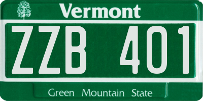 VT license plate ZZB401
