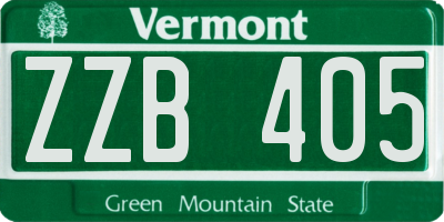 VT license plate ZZB405