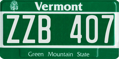 VT license plate ZZB407