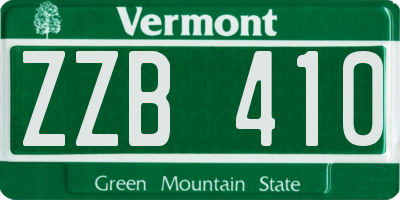 VT license plate ZZB410