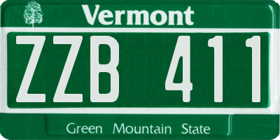 VT license plate ZZB411