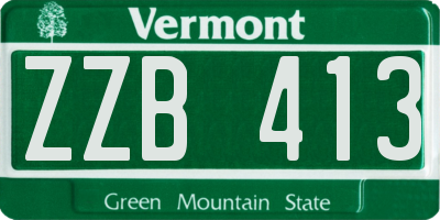VT license plate ZZB413