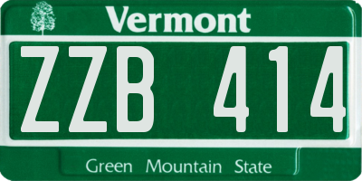 VT license plate ZZB414