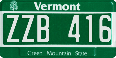 VT license plate ZZB416