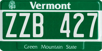 VT license plate ZZB427