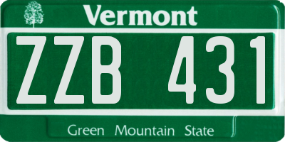 VT license plate ZZB431