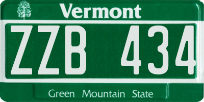VT license plate ZZB434