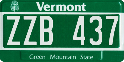 VT license plate ZZB437