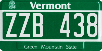 VT license plate ZZB438