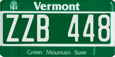 VT license plate ZZB448