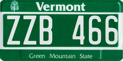 VT license plate ZZB466