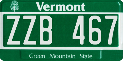 VT license plate ZZB467