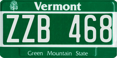 VT license plate ZZB468