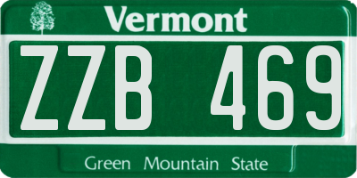 VT license plate ZZB469