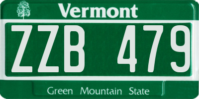 VT license plate ZZB479