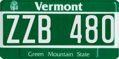 VT license plate ZZB480