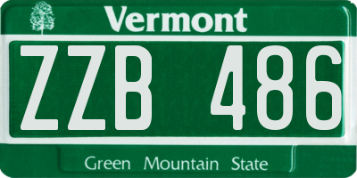 VT license plate ZZB486