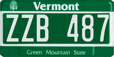 VT license plate ZZB487