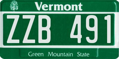 VT license plate ZZB491