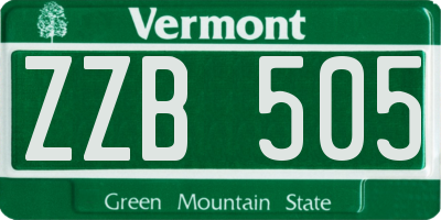 VT license plate ZZB505