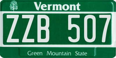 VT license plate ZZB507