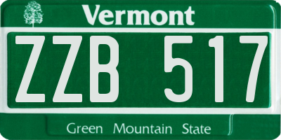 VT license plate ZZB517
