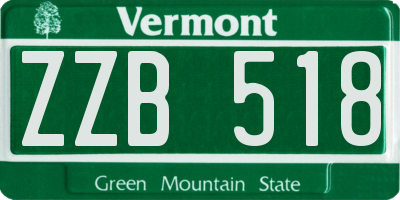 VT license plate ZZB518