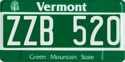 VT license plate ZZB520
