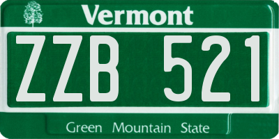 VT license plate ZZB521