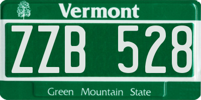 VT license plate ZZB528