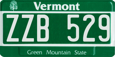 VT license plate ZZB529