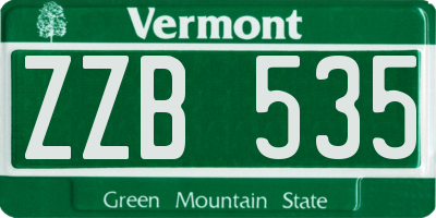 VT license plate ZZB535