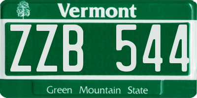 VT license plate ZZB544