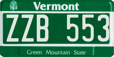 VT license plate ZZB553