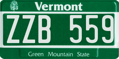 VT license plate ZZB559