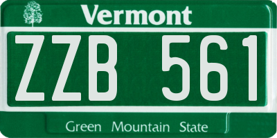 VT license plate ZZB561