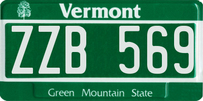 VT license plate ZZB569