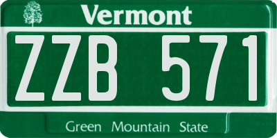 VT license plate ZZB571